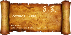 Bacskai Buda névjegykártya